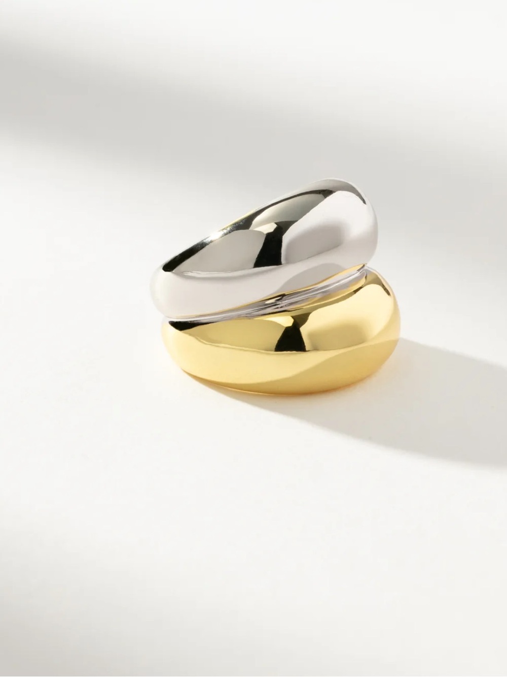 Uncommon James Two-Tone Heart Ring - Gold & Silver Women’s Fashion Ring Size 8